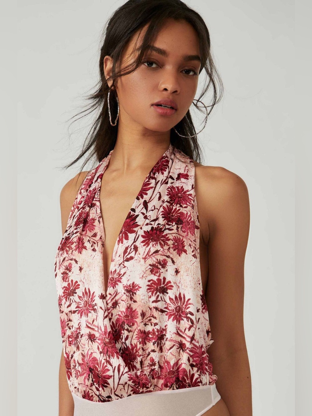 NWOT FREE PEOPLE INTIMATELY Printed There She Goes Bodysuit